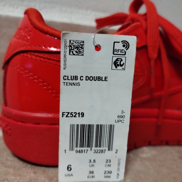 Rare Cardi B Reebok Classic Red Sneakers, NWT, Size 6, Club C Double - Picture 8 of 8